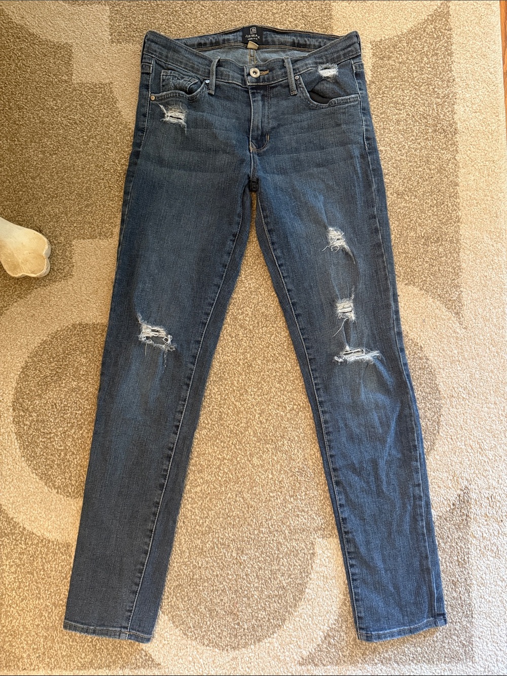 Just Black Dark Blue Distressed Skinny Jeans